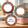 Basketball large round write-on labels — reusable waterproof daycare