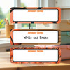 Basketball large rectangle write-on labels — reusable waterproof
