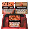 Basketball emergency contact labels — personalized phone number stickers for kids
