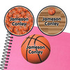 Basketball large round labels — waterproof name stickers for kids