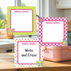 Butterflies large square write-on labels — reusable waterproof daycare