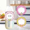 Butterflies small round write-on labels — reusable waterproof daycare