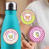 Butterflies medium round labels — waterproof circle name stickers for kids