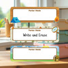 Camping large rectangle write-on labels — reusable waterproof