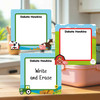 Farm Animals large square write-on labels — reusable waterproof daycare
