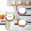 Dishwasher-safe small round write-on labels farm scene waterproof kids name stickers