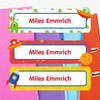 Outer Space extra large waterproof name labels — name stickers for water bottles and school gear