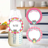 Owls small round write-on labels — reusable waterproof daycare