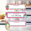 Owls small rectangle write-on labels — reusable waterproof