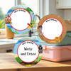 Pirates large round write-on labels — reusable waterproof daycare