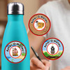 Pirates medium round labels — waterproof circle name stickers for kids