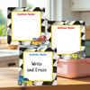 Race Cars large square write-on labels — reusable waterproof daycare