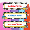 Race Cars extra large waterproof name labels — name stickers for water bottles and school gear