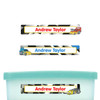 Race Cars slim name stickers — waterproof stickers for water bottles and small containers