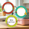 Eco-friendly large round write-on labels robot design personalized name tags Eco-friendly large round write-on labels robot design personalized name tags