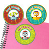 Little Robots large round labels — waterproof name stickers for kids