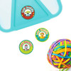 Little Robots small round name labels — waterproof circle stickers for kids
