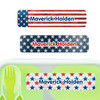 Stars and Stripes large rectangle name labels — waterproof sticker labels for school supplies and water bottles