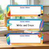 Surf's Up large rectangle write-on labels — reusable waterproof