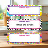 Animal Print Wild Thing large rectangle write-on labels — reusable waterproof