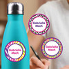 Round label stickers for water bottles and containers Round label stickers for water bottles and containers