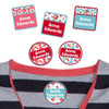 Identify school shirts with Garden Roses sticky labels for clothes. Fun, durable name tags from Sticky Monkey Labels.