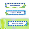Turtles large rectangle name labels — waterproof sticker labels for school supplies and water bottles