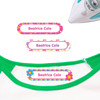 Flowers & Rainbows iron on nametags for clothes — personalized iron-on clothing labels for kids