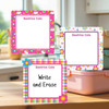 Flowers & Rainbows large square write-on labels — reusable waterproof daycare