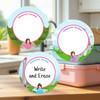 Tear-resistant large round write-on labels princess design personalized name tags