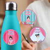Ballet medium round labels — waterproof circle name stickers for kids