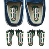 Camo foot labels for shoes — left and right foot-shaped shoe stickers
