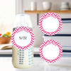 Chevron small round write-on labels — reusable waterproof daycare