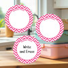 Chevron large round write-on labels — reusable waterproof daycare