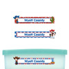 Cowboy & Cowgirl slim name stickers — waterproof stickers for water bottles and small containers