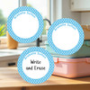 Dots large round write-on labels — reusable waterproof daycare