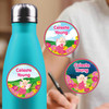 Circle labels personalized for kids' items