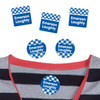 Say goodbye to the lost and found with Gingham sticky labels for clothing on a sweater. Soft, comfortable, and laundry-safe.