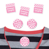Gingham peel and stick clothing labels for kids — clothing stickers made to order