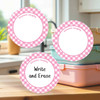 Durable large round write-on labels gingham design personalized name tags