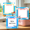 Airplanes large square write-on labels — reusable waterproof daycare