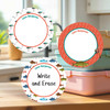 Fishing large round write-on labels — reusable waterproof daycare