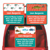 Fishing emergency contact stickers with fishing pole and lures Fishing emergency contact stickers with fishing pole and lures