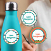Fishing medium round labels — waterproof circle name stickers for kids