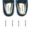 Simply White foot labels for shoes — left and right foot-shaped shoe stickers