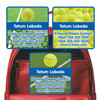 Tennis emergency contact labels — personalized phone number stickers for kids