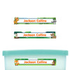 Forest Friends slim name stickers — waterproof stickers for water bottles and small containers