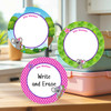 Tear-resistant large round write-on labels koala design personalized name tags