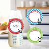 Pandas small round write-on labels — reusable waterproof daycare