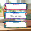 Mermaids large rectangle write-on labels — reusable waterproof